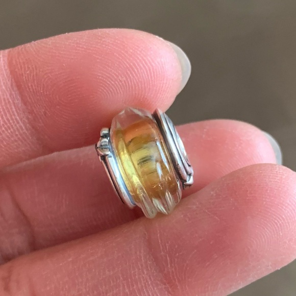 NWOT Shooting Star Grooved Murano Glass Charm Sterling Silver 925 - Picture 6 of 12